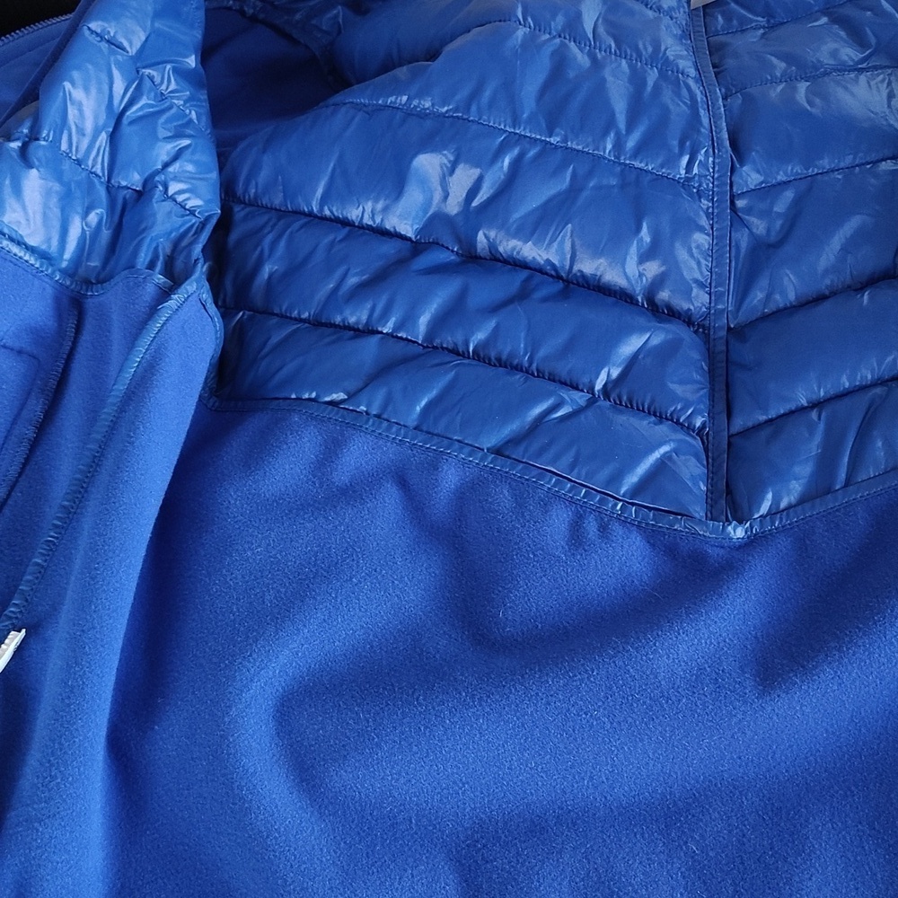 Lou & Grey Chevron Hooded Puffer Jacket Cobalt Blue M - Picture 10 of 13